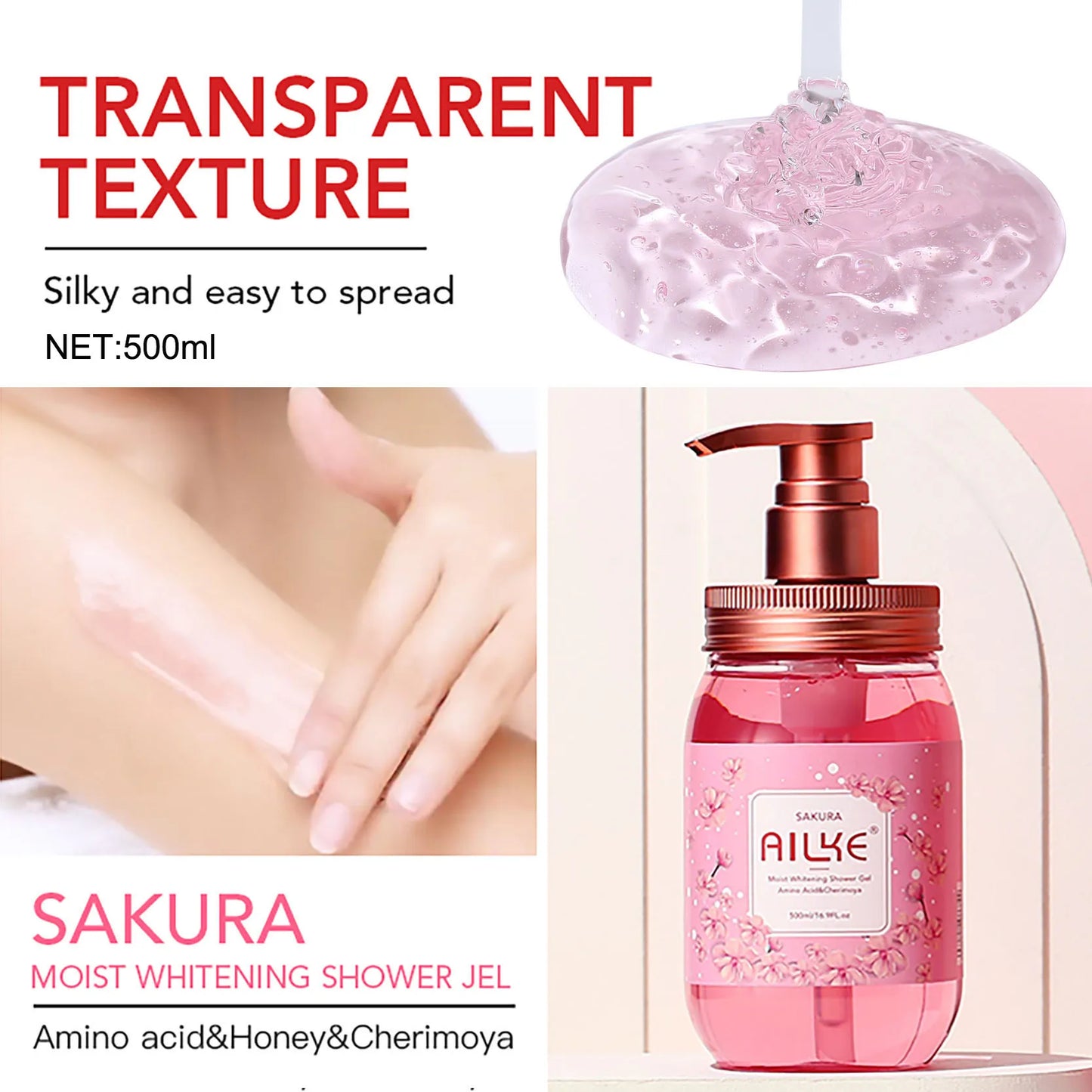 Women Whitening Strawberry Exfoliating Shower Gel